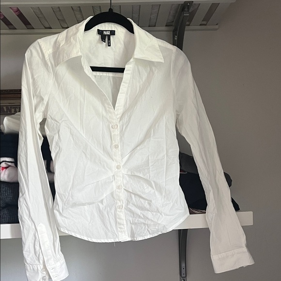 PAIGE Crisp White Collared Shirt - Picture 1 of 4